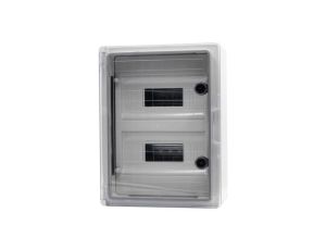 Szafa z tworzywa MP 250x350x150 mm IP65 drzwi przeźroczyste 2 rzędy 18 modułów