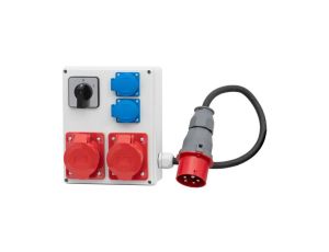 Rozdzielnica R-240 - gniazda 2x32A 5p, 2x230V, przewód OPD 5x4 - 1,5m, 0/1