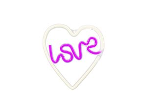 Neon LED LOVE W SERCU fiolet biały NNE02 Neolia