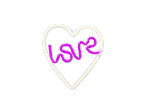 Neon LED LOVE W SERCU fiolet biały NNE02 Neolia