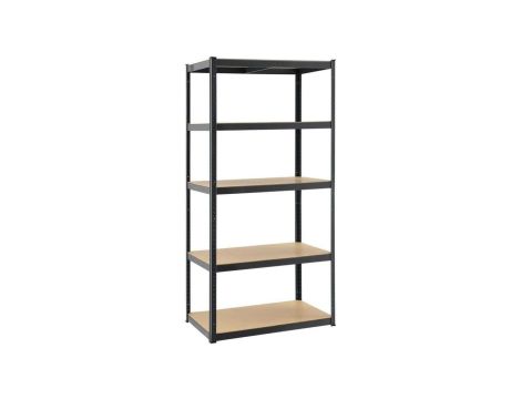 REGAŁ 5-POZIOMOWY 180 x 90 x 30 CM CZARNY UDŹWIG PÓŁKI: 175 KG GWI7361 CHOMIK