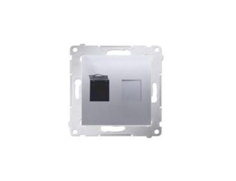 Simon 54 Gniazdo komputerowe pojedyncze RJ45 kat.6 z przesłoną srebrny mat D61.01/43