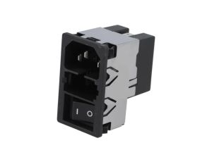 Złącze zasilające AC gniazdo męskie 2A 250VAC IEC 60320 KMF KMF1.1123.11