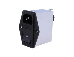 4304.4045Złącze zasilające AC gniazdo męskie 10A 250VAC IEC 60320