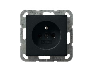 Gira Gniazdo z bolcem z ochr.dz. System 55 czarny mat