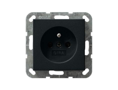 Gira Gniazdo z bolcem z ochr.dz. System 55 czarny mat