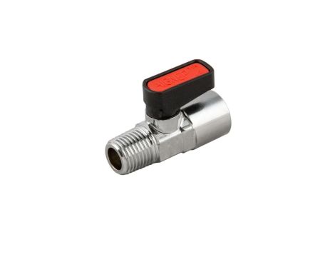 Zawór kulowy Ghilux mini R 1/2 GZ - R 1/2 GW, PN20, gwintowany, mosiądz niklowany, PTFE/NBR