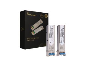Moduł SFP 1,25Gbps, LC/UPC, 1310nm, 20km, single mode, DOM (Dedicated to HP/Aruba) Extralink SFP 1.25G 2-Pack