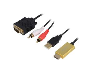 Konwerter, D-Sub 15-PIN HD/USB A/HDMI/RCA x2 CV0052A