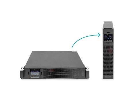 Zasilacz awaryjny UPS Online Rack 19 10kVA/10kW 2U USB RS232 bez baterii (bat. DN-170108) Głębokość 620mm DN-170107