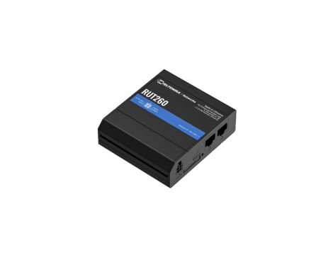Przemysłowy Router LTE Cat.6, 2x LAN 100Mb/s WiFi 2,4GHz, RUT260 000000 Teltonika RUT260