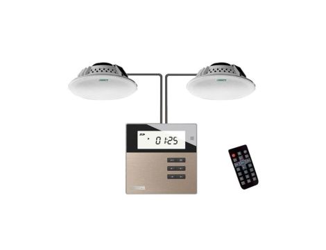 Zestaw: odtwarzacz ścienny FM/SD/USB i głośniki sufitowe 2x6W M2B