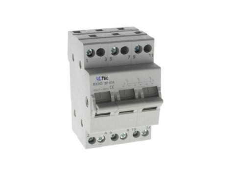 Przełącznik modułowy sieć-agregat agregat-sieć 1-0-2 I-0-II 3P 40A 400V BX9G