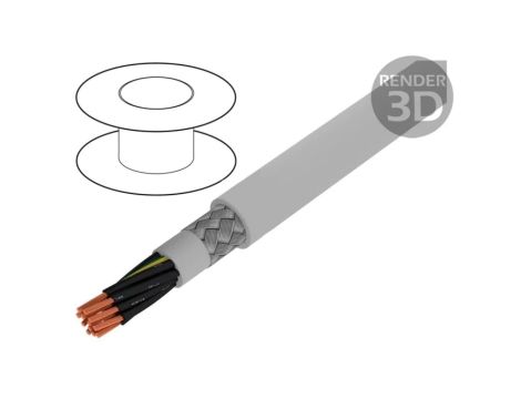 470127CY-GE033 Przewód na rolce 100m Pro-Met 12G0,75mm2 PVC ciemnoszary 300V/500V