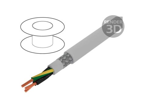 470315CY-GE321 Przewód na rolce 50m Pro-Met 3G1,5mm2 PVC ciemnoszary 300V/500V
