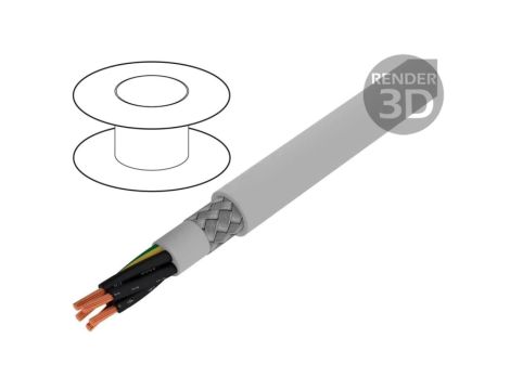 470515CY-GE321 Przewód na rolce 50m Pro-Met 5G1,5mm2 PVC ciemnoszary 300V/500V