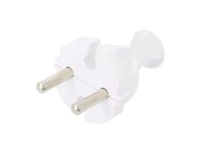 Wtyczka prosta, bez uziemienia biała / 24423