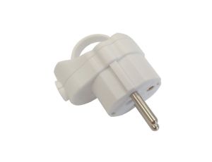 Wtyczka kątowa z uchwytem, unischuko 2P+Z IP20 250V 16 A biała 24013