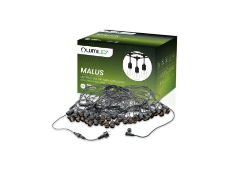 Girlanda Ogrodowa Zewnętrzna MALUS Łańcuch Świetlny 20m 40x E27 LUMILED