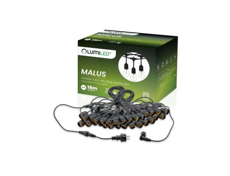 Girlanda Ogrodowa Zewnętrzna MALUS Łańcuch Świetlny 15m 30x E27 LUMILED