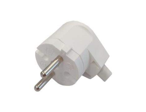 Wtyczka kątowa biała bez uziemienia 2P IP20 250V 16 A 24032