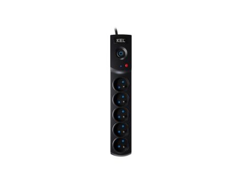 Przedłużacz przeciwprzepięciowy professional 5 gniazd 3m 10A 230V 2300W czarny W-100038
