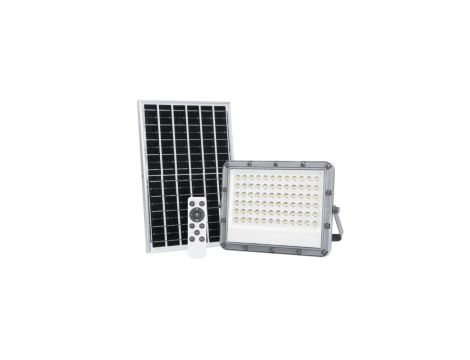 Projektor LED z panelem solarnym PREMIUM 900lm 10000mAh IP65 szary 3 lata gwar. naświetlacz EC20094