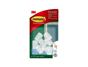 Haczyki, klipsy do organizacji kabli 8szt + 10szt małych pasków mocujących transparentne zewnętrzne 3M COMMAND