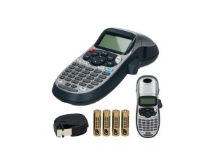 Drukarka DYMO LetraTag LT-100H SILVER dla domu, dzieci, Home Office (LT-XR) 2174577 + taśma DYMO LT 12mm + 4 baterie AA