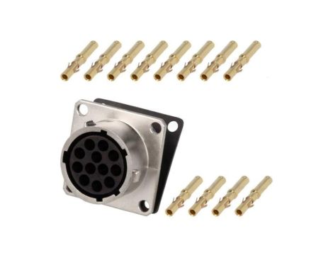 RT001412SNH-K Złącze okrągłe gniazdo kołnierz (4 otwory),na panel 12PIN