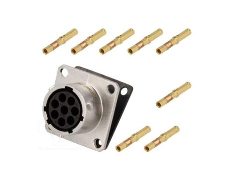 RT00128SNH-K Złącze okrągłe gniazdo kołnierz (4 otwory),na panel 8PIN