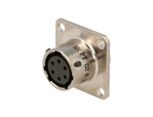 Złącze okrągłe gniazdo kołnierz (4 otwory),na panel 6-PIN PT02A1006S023