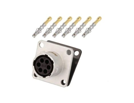 RT0W0106SNH-K Złącze okrągłe gniazdo kołnierz (4 otwory),na panel 6PIN