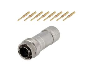 Złącze okrągłe wtyk na przewód 8-PIN męski zaciskanie RT360 RT06128PNH-K