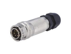 Złącze okrągłe wtyk na przewód 6-PIN męski z dławnicą 600V PT06A1006PPG023