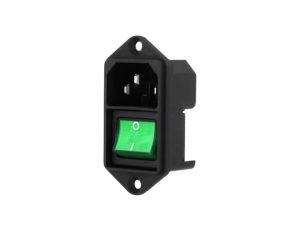 Złącze zasilające AC gniazdo męskie 10A 250VAC IEC 60320 4302.2141