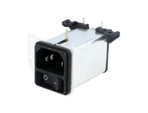 Złącze zasilające AC gniazdo męskie 1A 250VAC IEC 60320 DC22.1121.111