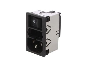 Złącze zasilające AC gniazdo męskie 10A 250VAC IEC 60320 KM01.1105.11