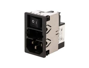 Złącze zasilające AC gniazdo męskie 1A 250VAC IEC 60320 KMF KMF1.1111.11