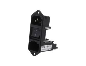 Złącze zasilające AC gniazdo męskie 10A 250VAC IEC 60320 KD14.4101.151