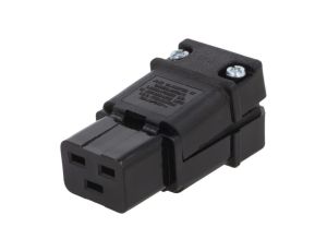Złącze zasilające AC wtyk żeńskie 20A 250VAC C19 (J) proste 4300.0921
