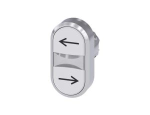 Przycisk podwójny 22mm metal biały/biały strzałki lewo/prawo przyciski płaskie z samopowrotem SIRIUS ACT 3SU1050-3AB66-0AM0