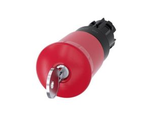 Przycisk bezpieczeństwa 22mm z zamkiem Siemens SMS1 tworzywo czerwony 40mm 2 klucze IP69k SIRIUS ACT 3SU1000-1HT20-0AA0