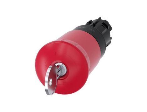 Przycisk bezpieczeństwa 22mm z zamkiem Siemens SMS1 tworzywo czerwony 40mm 2 klucze IP69k SIRIUS ACT 3SU1000-1HT20-0AA0