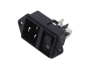 Złącze zasilające AC gniazdo męskie 16A 250VAC IEC 60320 EC11.0001.001.21