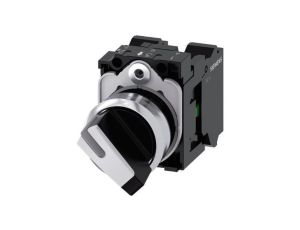 Przełącznik krótkie pióro 2-poz bistabilny czarny/biały styk 1Z+1R przył sprężynowe 22mm metal SIRIUS ACT 3SU1150-2BF60-3MA0