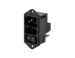 Złącze zasilające AC gniazdo męskie 10A 250VAC IEC 60320 DD11.0114.1111