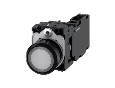 Przycisk podświetlany, 22 mm, okrągły, plastikowy, przezroczysty, płaski, z zestykiem chwilowym, z uchwytem, ​​ ​​1 NO+1 NC