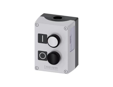 Kaseta obudowa sterownicza szara dwa przyciski biały /I/ 1NO czarny /O/ 1NC SIRIUS ACT 3SU1802-0AC00-2AB1