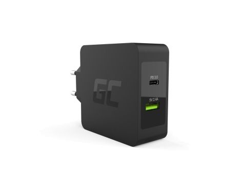Ładowarka sieciowa Green Cell USB-C 45W PD z przewodem USB-C i dodatkowym portem USB do Asus ZenBook, HP Spectre,